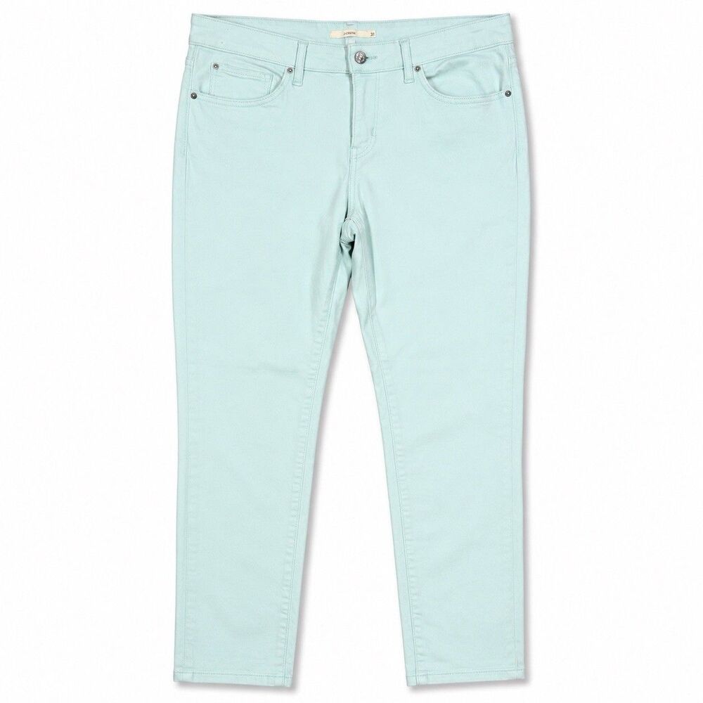 Levi’s 711 Skinny Jeans Women 31 Mint Green Coastal Preppy Resort Stretch Denim